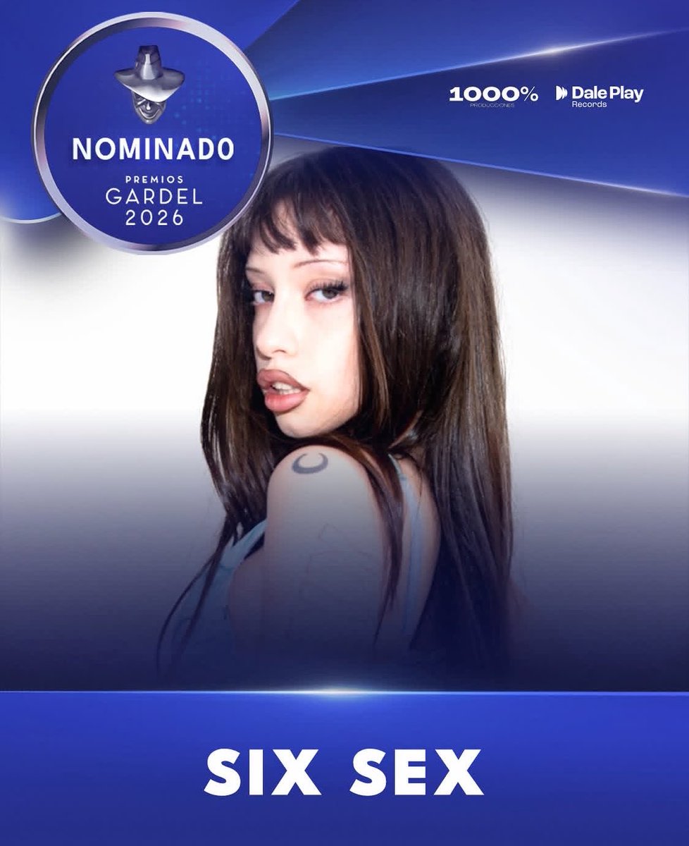 Six Sex ha sido nominada a ‘Los premios Gardel 2026’ en la terna ‘Mejor álbum música Electrónica con X-SEX 🤍 

¡Felicitaciones Six Sex!