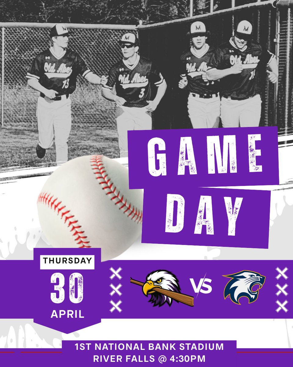 oldabebaseball's tweet photo. GAMEDAY: SERIES FINALE AT RIVER FALLS 🦅

The Abes are on the road this afternoon to wrap up the home-and-home conference series against River Falls.  

⏰ First Pitch: 4:30 PM 
📍 FNBRF Field | River Falls, WI

Live Stream: https://t.co/o4FktayGiw

#OldAbeBaseball #onamission https://t.co/ICGx3UCQCI