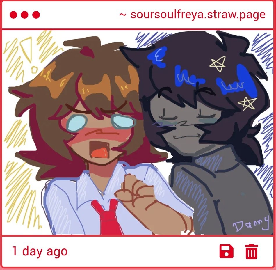 OMG <a href="/DannyShark_/">Danny (hiatus)</a> im gonna cry they look so cute 😭😭😭 i love the way you draw and shade their hair bro it looks so delicious #frededdy Thank you so much!! 🫂🫂 i love this 💙💙💙💙💙💙