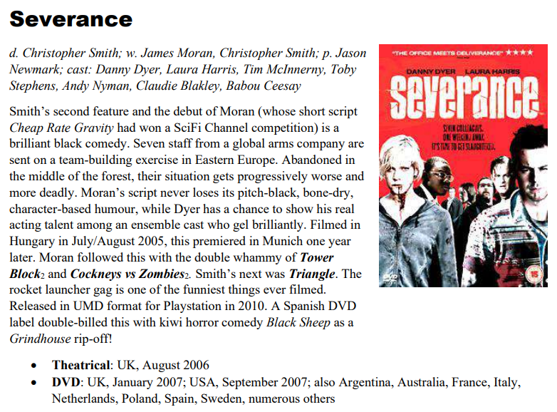 BritHorrorRev's tweet photo. Film of the Day: Severance https://t.co/PbdCtb4FdF