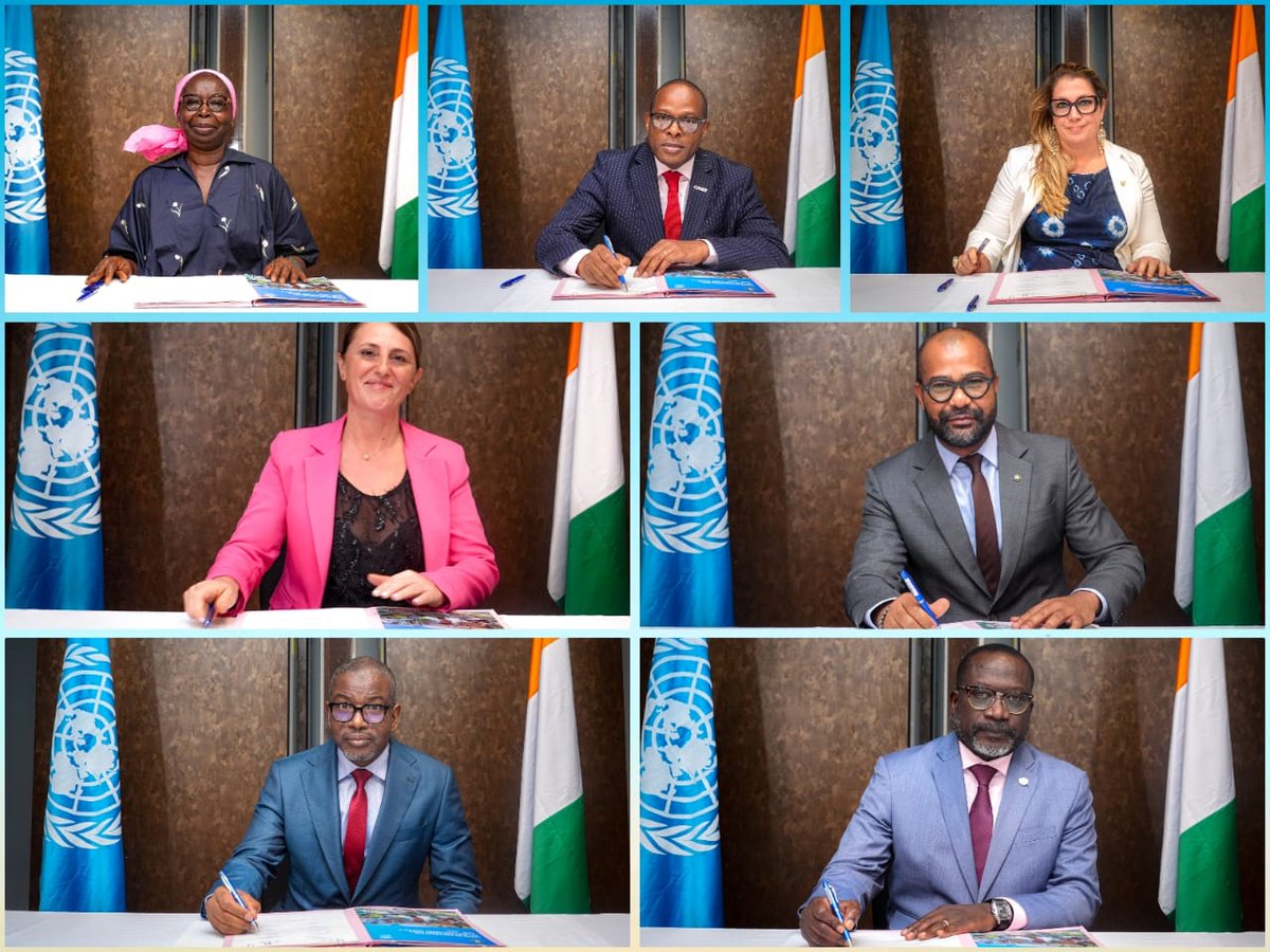 ONU_CIV's tweet photo. Derrière le Cadre de Coopération 2026-2030, les agences d'@ONU_CIV agissent, avec le @Gouvciofficiel &amp; les partenaires, dans les secteurs clés du développement.
✍🏿 En le signant, les Chefs d’agences réaffirment un engagement coordonné pour soutenir le développement durable en 🇨🇮. https://t.co/BUKxCu9NX3