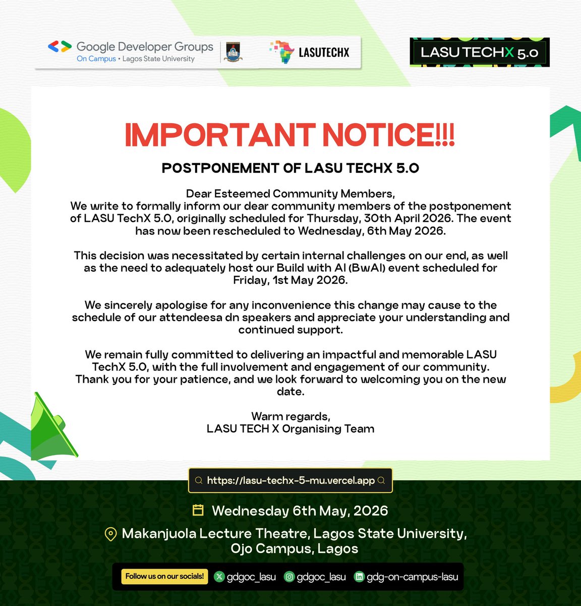 GDG on Campus LASU tweet media