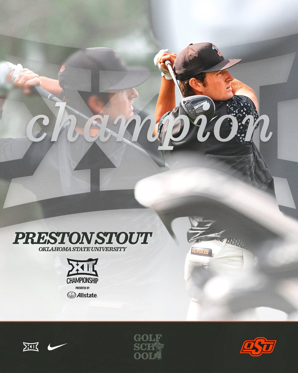HISTORY MADE.

<a href="/preston_stout8/">Preston Stout</a> is the first golfer EVER to win three Big 12 Championships!

#golfschool | #GoPokes
