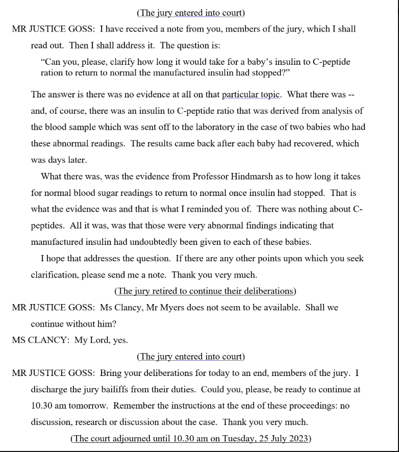 rob_goudie's tweet photo. On a point of evidential safety:

Justice Goss treated the insulin evidence as the evidential nub that elevated the otherwise entirely circumstantial framework of the #LucyLetby case to "beyond reasonable doubt". But where an evidential "undoubtedly" runs into a scientific "impossible", the only thing we can be sure of now is that the anchor for "beyond reasonable doubt" in the Letby case has given way.  

The case is now adrift.  

Scientific analysis no longer offers any certainty in respect of the circumstantial reasons advanced for Lucy Letby's ongoing imprisonment.