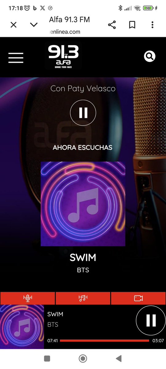 inesmaysa's tweet image. Escucha en Alfa 91.3 FM "Donde todo nace"
A #SWIM de #BTS con @patyvelascoalfa en @alfa913fm .
Radio en linea 📻 
alfaenlinea.com