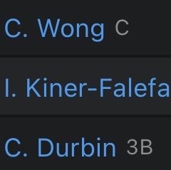 iJordanMoore's tweet photo. I’d bet my life there isn’t a worse trio in any MLB lineup right now than this.

Automatic outs, inning killers, rally enders… all in a row. https://t.co/BO327z3zJt