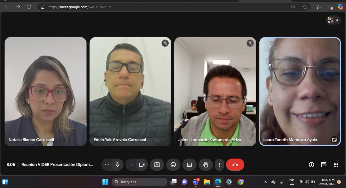 BlancoNatalia10's tweet photo. Encuentro equipo VIDER y ECSAH ZCORI, donde fortalecimos el trabajo en equipo y socializamos propuestas de diplomados desde el SINEC.
Diplomado en Salud Mental, Gestión del Liderazgo y su impacto en entornos deportivos y el Diplomado en Investigación con IA. https://t.co/VVBgZ7nj0w