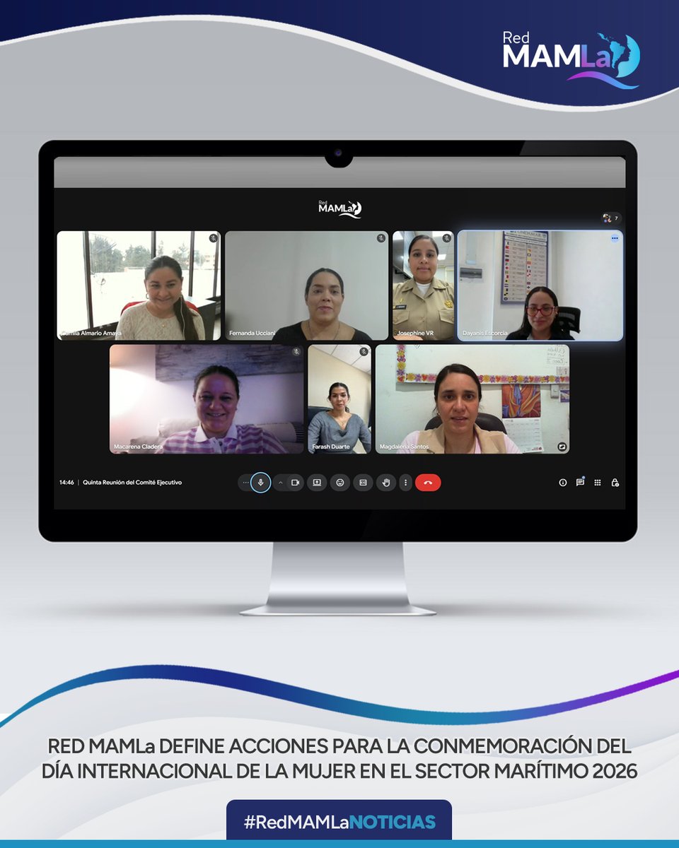 RedMAMLa's tweet photo. Durante la quinta sesión del Comité Ejecutivo de Red MAMLa, se consolidaron avances en la planificación de la conmemoración del #WomenInMaritime2026, impulsando una agenda orientada a visibilizar y fortalecer el rol de las mujeres en este ámbito.
📲 https://t.co/94kaKzM3FP https://t.co/khTzkCCa9r