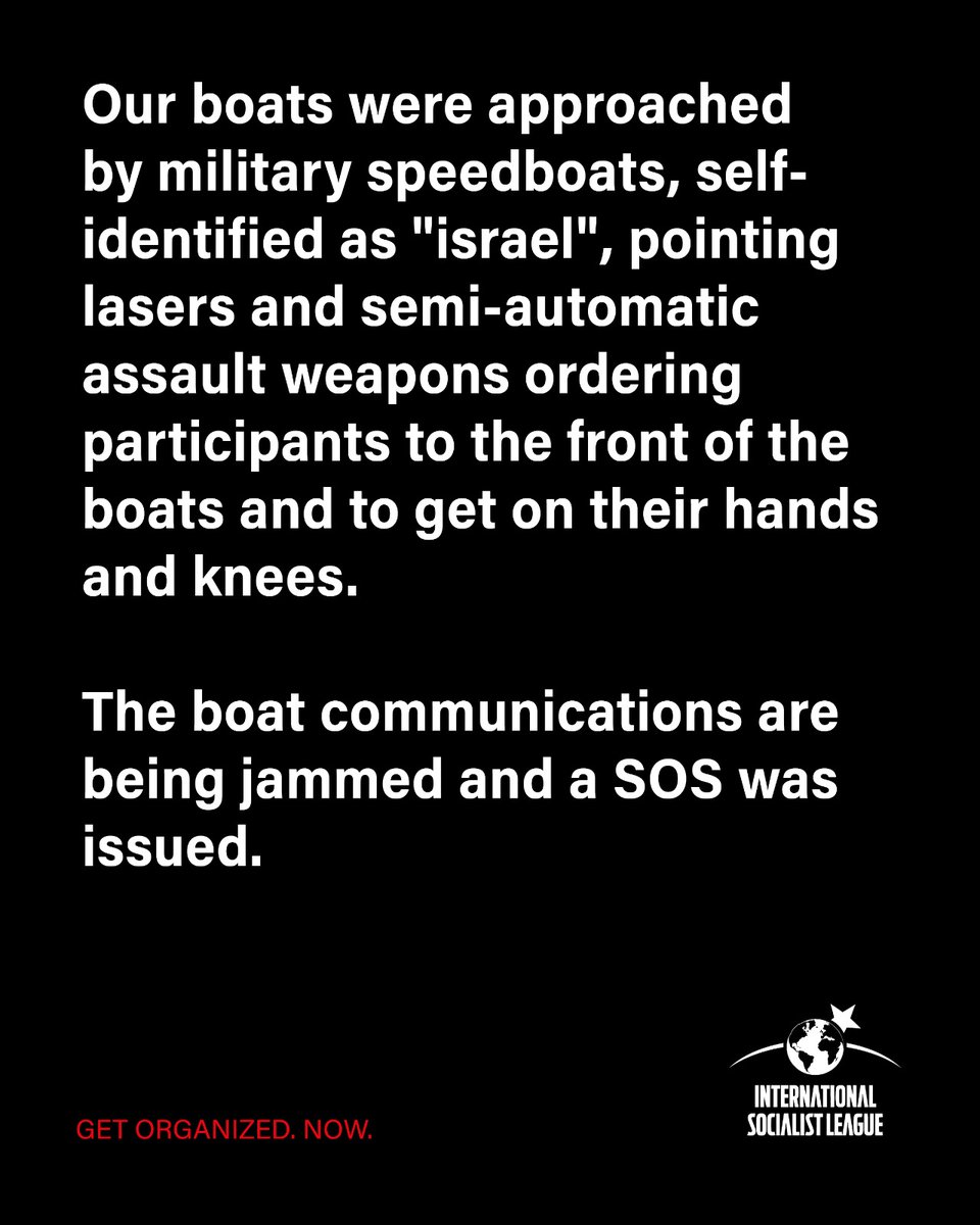URGENTE: LA FLOTILLA SUMUD BAJO ATAQUE

Frente a las costas de Grecia, en aguas internacionales, la Flotilla Global Sumud está siendo atacada: con interferencias, rodeada por lanchas militares auto identificadas como israelies y las tripulaciones activaron los protocolos de