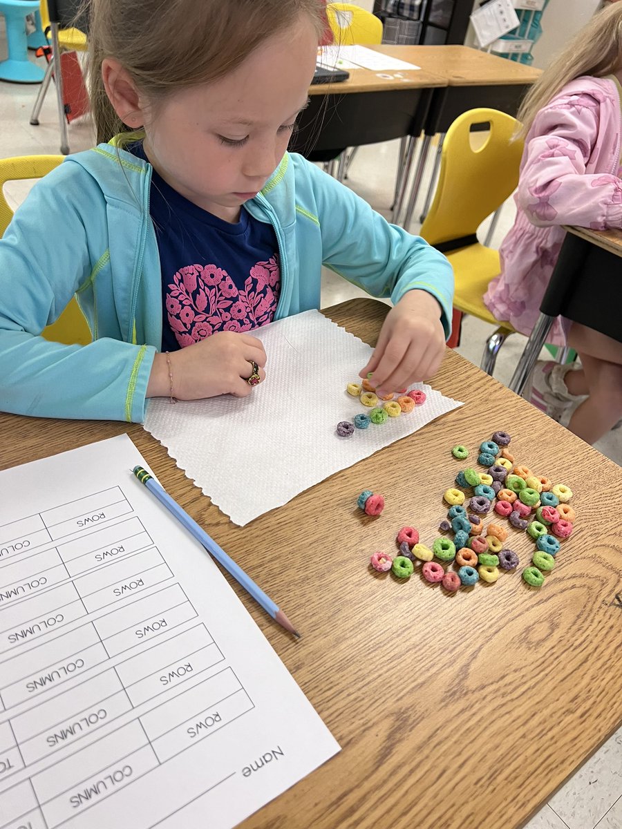 mrscampen's tweet photo. Practicing repeated addition and creating arrays with fruit loops today in Math Skill Group. @vickerymill https://t.co/C0FMcFlIPw