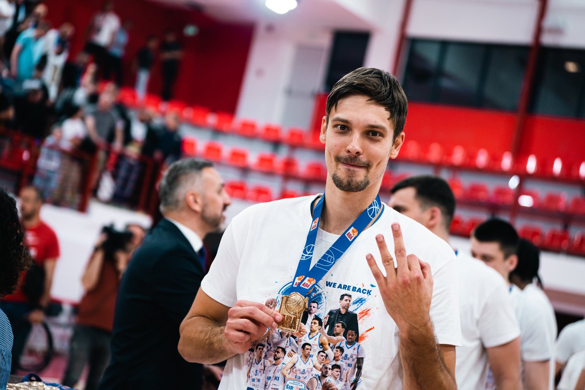 ABA_League2's tweet photo. This season's #ABALiga2 championship trophy is the third in Miha Škedelj's career!
He won the league title twice before with @bckrka, back in 2018 and 2023.
What a journey! https://t.co/nWklUxang9