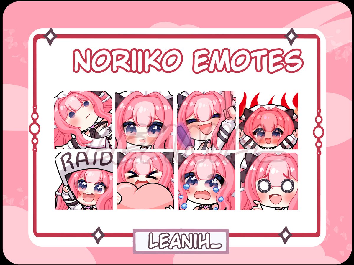Leaniv_'s tweet photo. También tuve el honor de trabajar con @noriiko_uwu en estos emotitos ✨ muchísimas gracias💕 https://t.co/9NgNEPlElL
