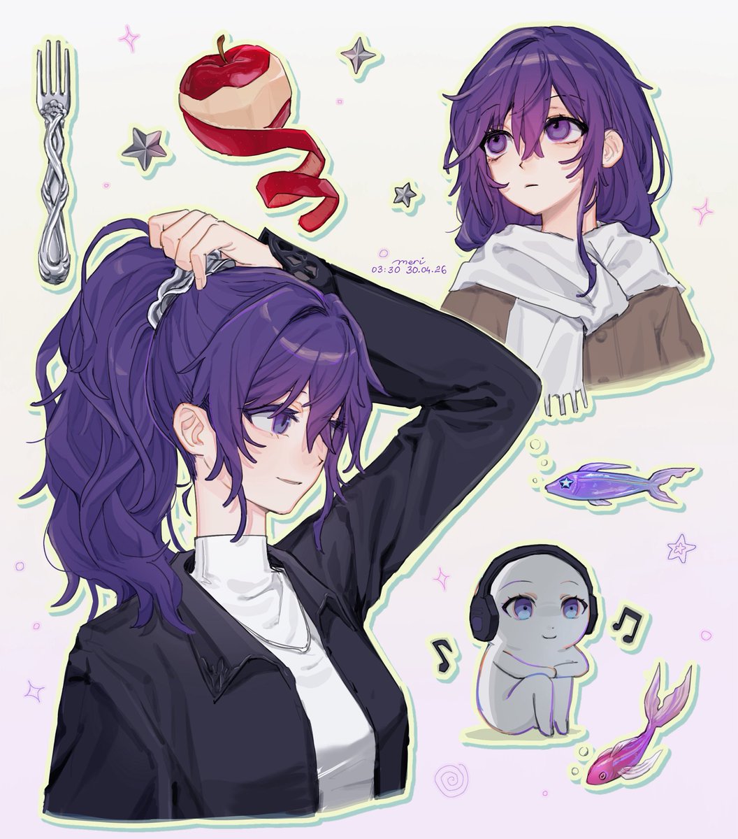 i was sleepy, but i finish the drawing anyway #朝比奈まふゆ