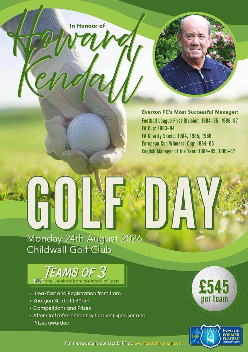EFCFPF's tweet image. This years golf day blues in aid of the main man 🙏GBNF 🏌🏼‍♂️⛳️#howardkendall #goodison #everton all reposts appreiciated 💙⚽️