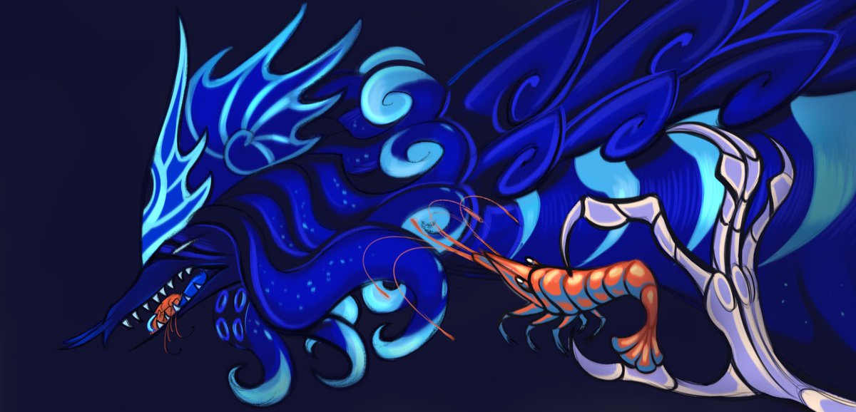 AlonePine1's tweet photo. I think he don't like shrimps... 

#cregyndraig #dragon #art #digitalart https://t.co/wbyOkLSh3h