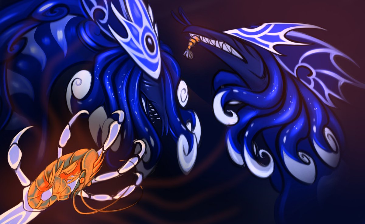 AlonePine1's tweet photo. I think he don't like shrimps... 

#cregyndraig #dragon #art #digitalart https://t.co/wbyOkLSh3h