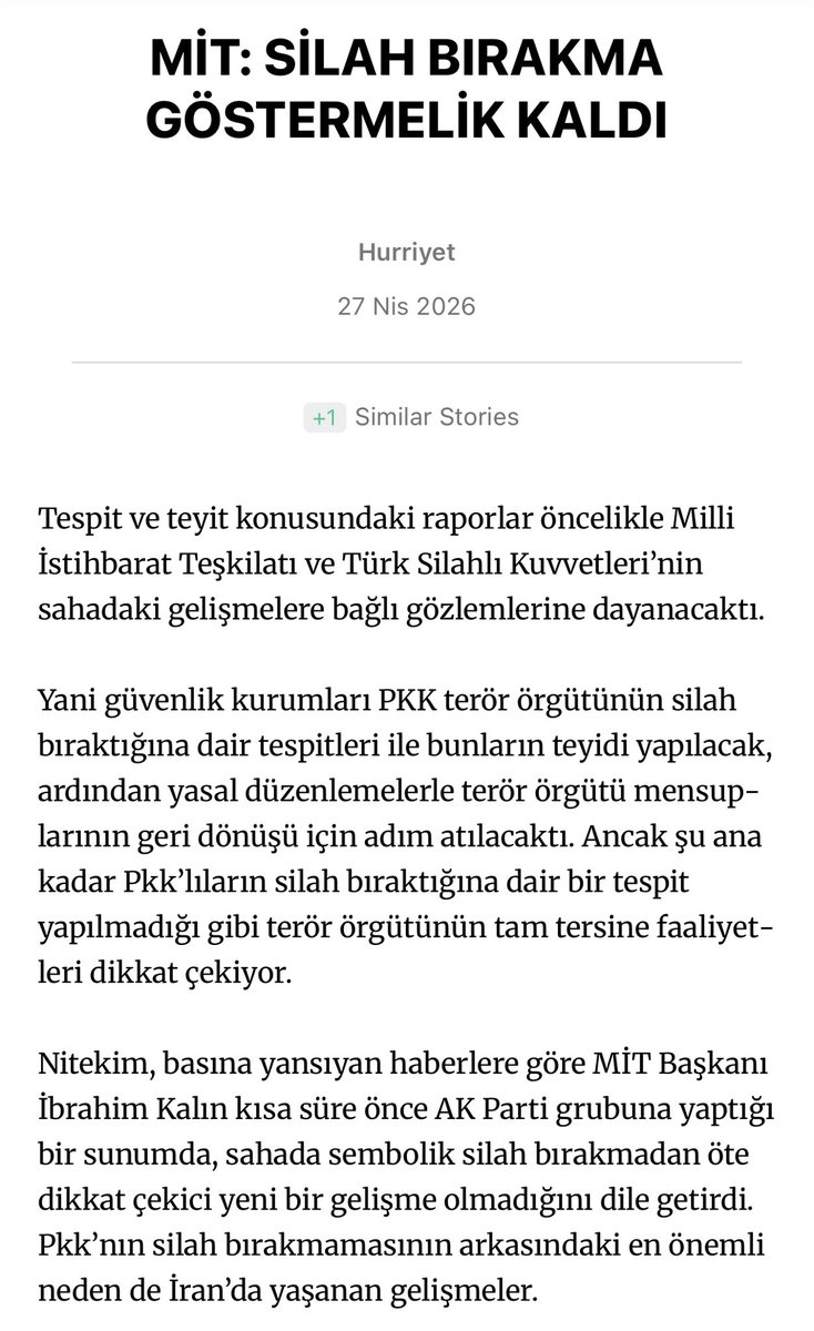 OrkunOzeller's tweet photo. Bu bilgi Açılım saçılım sürecinin sona erdiğinin göstergesidir . 
Terörsüz Türkiye diye başlatılan süreç terör örgütü tarafından kandırılmadan sona ermiş demektir . 
İstihbarat birimlerimizin terör  örgütünün silah bırakmadığını raporladığı belirtilmekte ki ben de doğru olduğuna inanıyorum. 
Peki bundan sonra ne olacak sorusunu da bana değil Süreci başlatanlara sormak lazım.