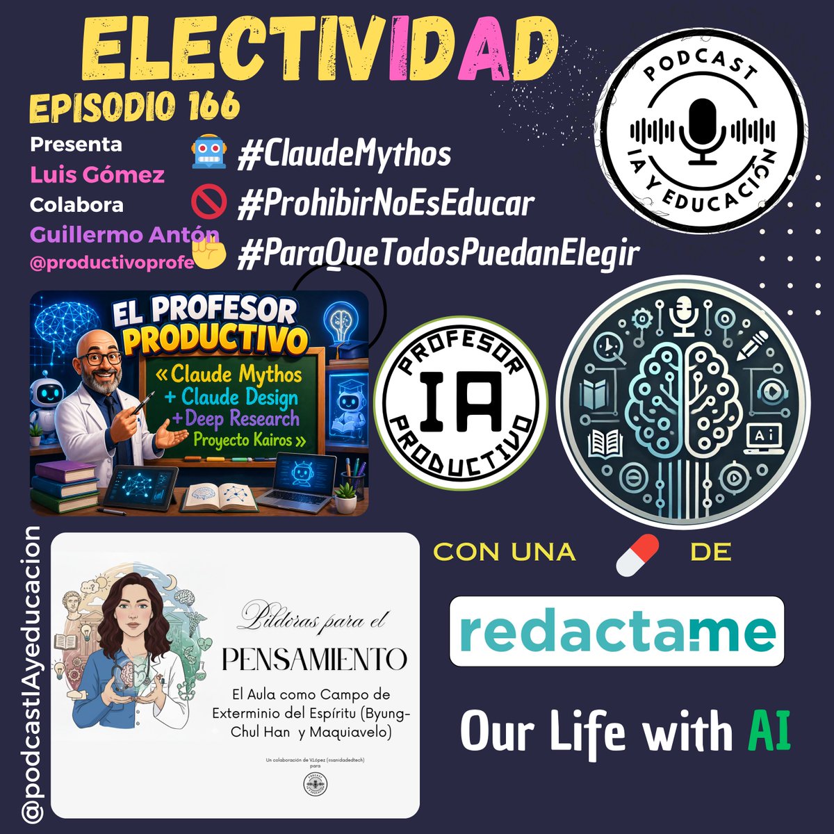 iayeducacion's tweet photo. NEW! https://t.co/E78FAYSXIA
🎙️ ✊ #ParaQueTodosPuedanElegir De Australia a #ClaudeMythos.
🚫 #ProhibiciónNoEsEducación
PildoraParaElPensamiento. @TheMandaNurse  : 🚫 IA vacía vs. rigor.
@ProductivoProfe : #ClaudeMythos #DeepResearch
EduPíldora con @jesusrivasluis  @redacta_me https://t.co/GeeXU5tURS