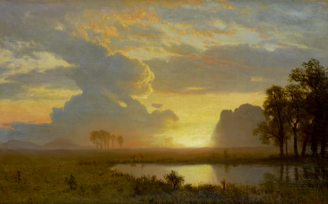 FrankHilzerman's tweet image. #Art by Alfred Bierstadt, Estes Park, Colorado, 1867:
#paintings