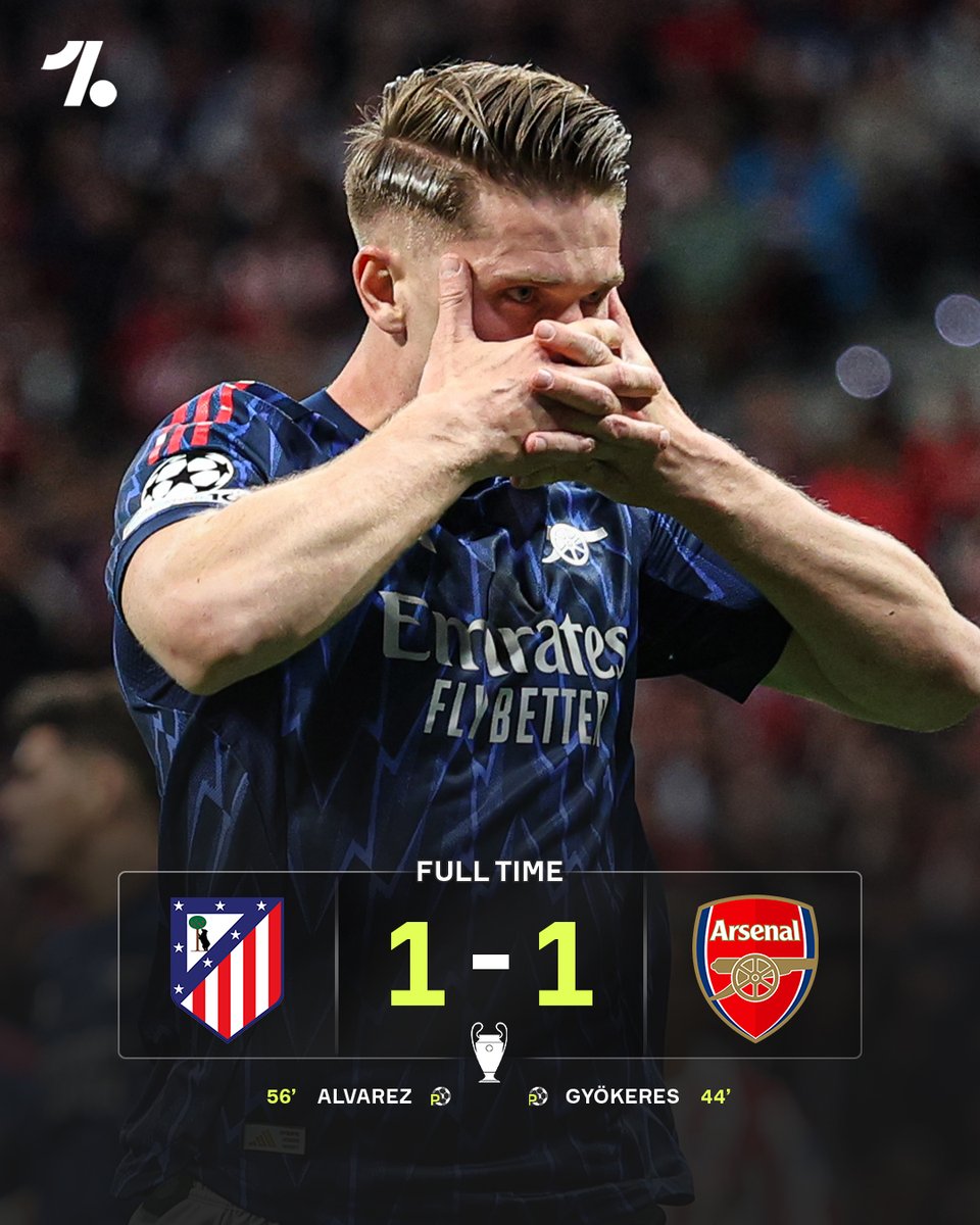 OneFootball's tweet photo. Diego Simeone and Mikel Arteta play out a draw… all to play for at the Emirates 👀 https://t.co/lMOU1fwcfV