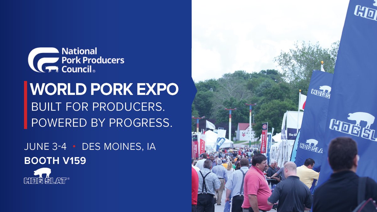 World Pork Expo starts in 5 weeks, and Hog Slat is bringing the excitement to Des Moines. Check it out! ⬇️

• Meet the NEW AirStorm Pro™ fan!
The AirStorm Pro™ delivers Airflow Without Compromise — grab a scratch to win card at Booth V159 and score no compromise, real rewards