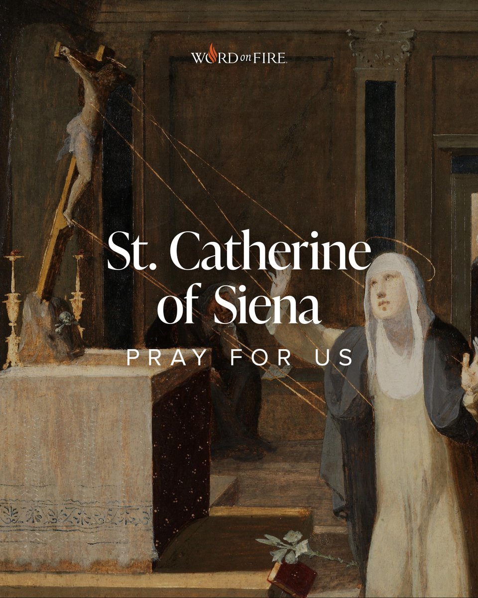 BishopBarron's tweet photo. St. Catherine of Siena, mystic, spiritual writer and Doctor of the Church, pray for us! https://t.co/VwBgS1RfTu