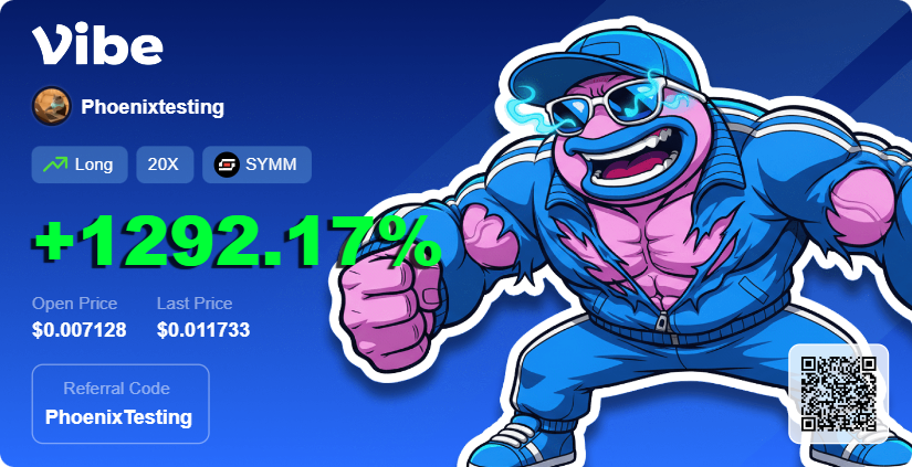 Phoenixrusse's tweet photo. I’m Vibin’ with a 20X Long on $SYMM on @vibe_trading

Its only the beginning of the Perp Journey

#vibe_trade https://t.co/IOeiNebUWj