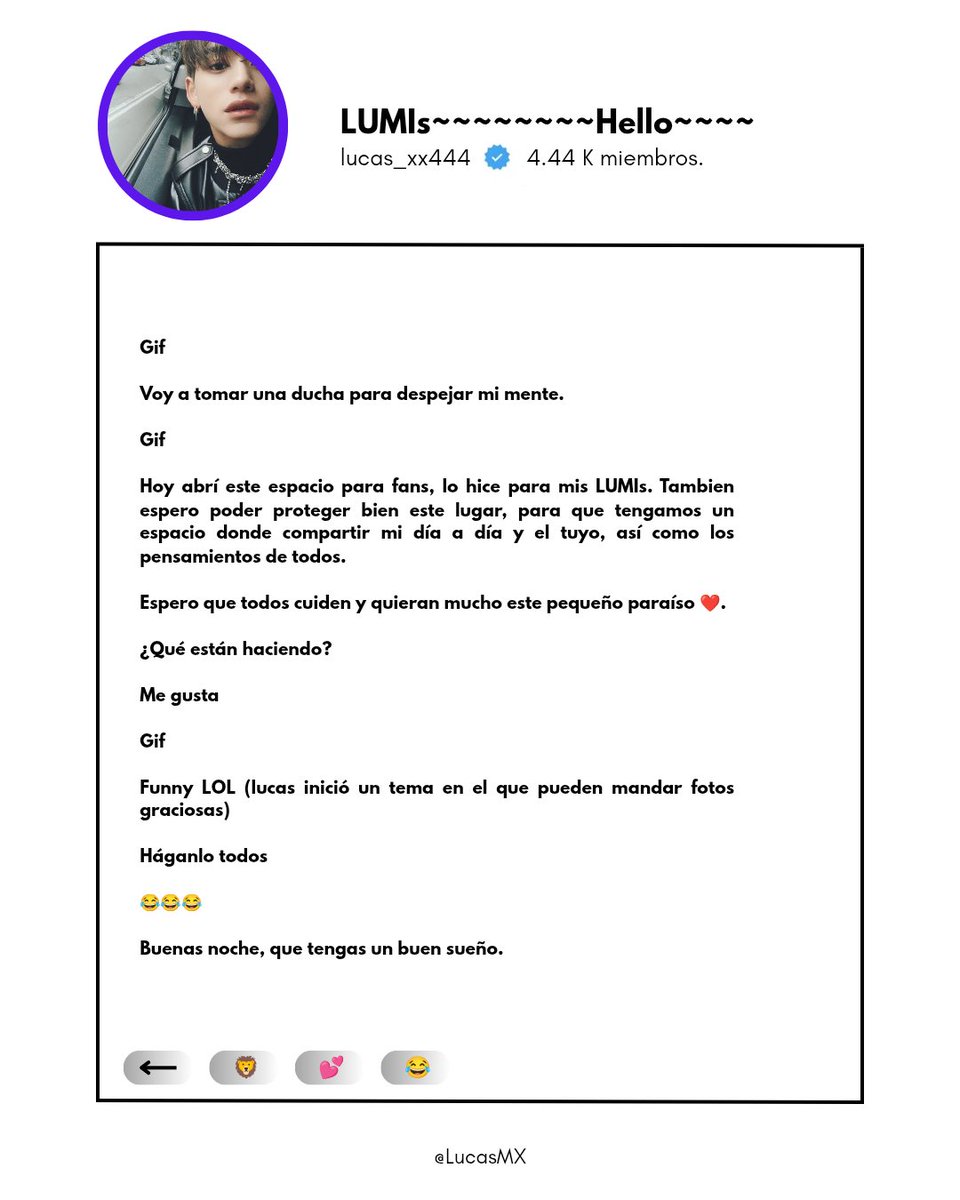 LucasMX444's tweet photo. Lucas en su canal de difusión 💌.

Estamos muy felices de poder recibir mensajitos de él.
#lucas #xuxi #wongyukhei #kpop https://t.co/nyqpW5qjnh
