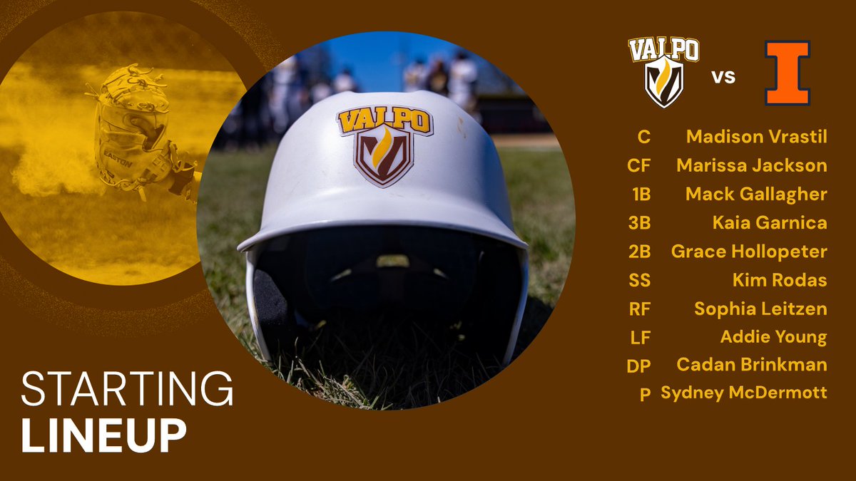 ValpoSoftball's tweet image. Starters are in for the nonconference finale at Illinois!

#GoValpo
