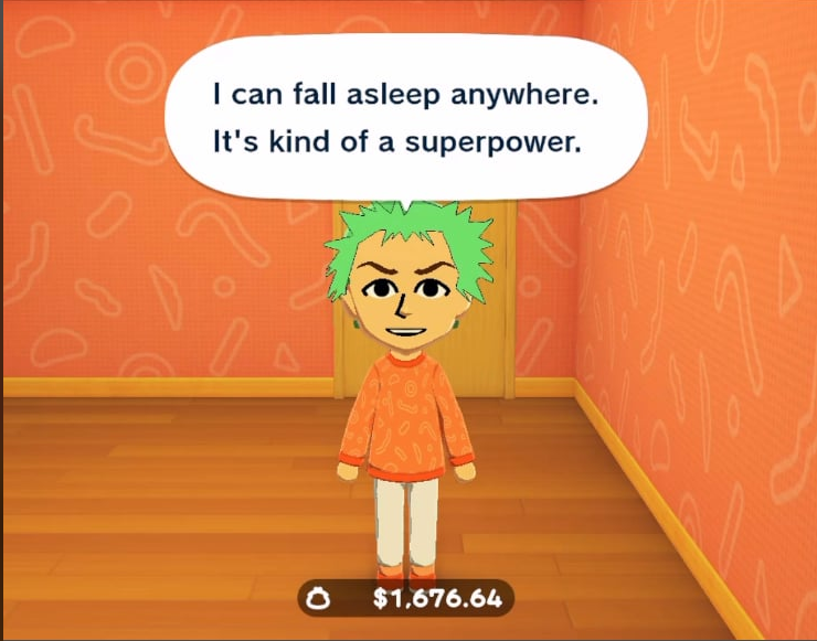 Ayneebug's tweet photo. sometimes this game makes me wonder if it has anime knowledge because these coincidences are crazy #tomodachilife https://t.co/aKM1hyeX5Q