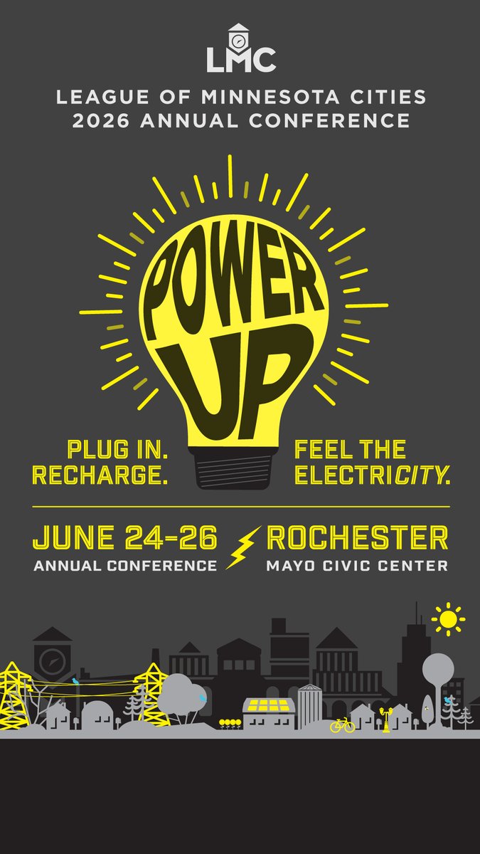 MinnesotaCities's tweet image. Don't miss your chance to save on LMC annual conference fees! Early bird pricing ends this Friday, May 1.💡🔌

Register now at lmc.org/ac26 

#MnCities