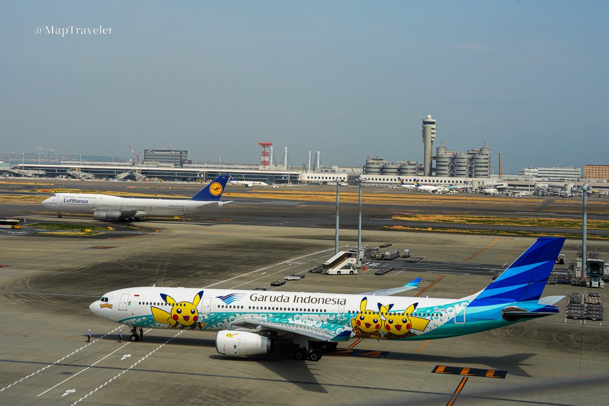 Traveler25889M's tweet image. #羽田空港 #HND #airlines 
#写真が好きな人と繋がりたい #sony　
March-30-2026 
Haneda airport （Terminal-3）
Garuda Indonesia（PK-GPY）　
Airbus A330-343X　Pokemon livery　

SONY α7RⅣ
TAMRON 50-400mmF4.5-6.3 Di Ⅲ VC VXD
F13　1/800　M　ISO400　50mm