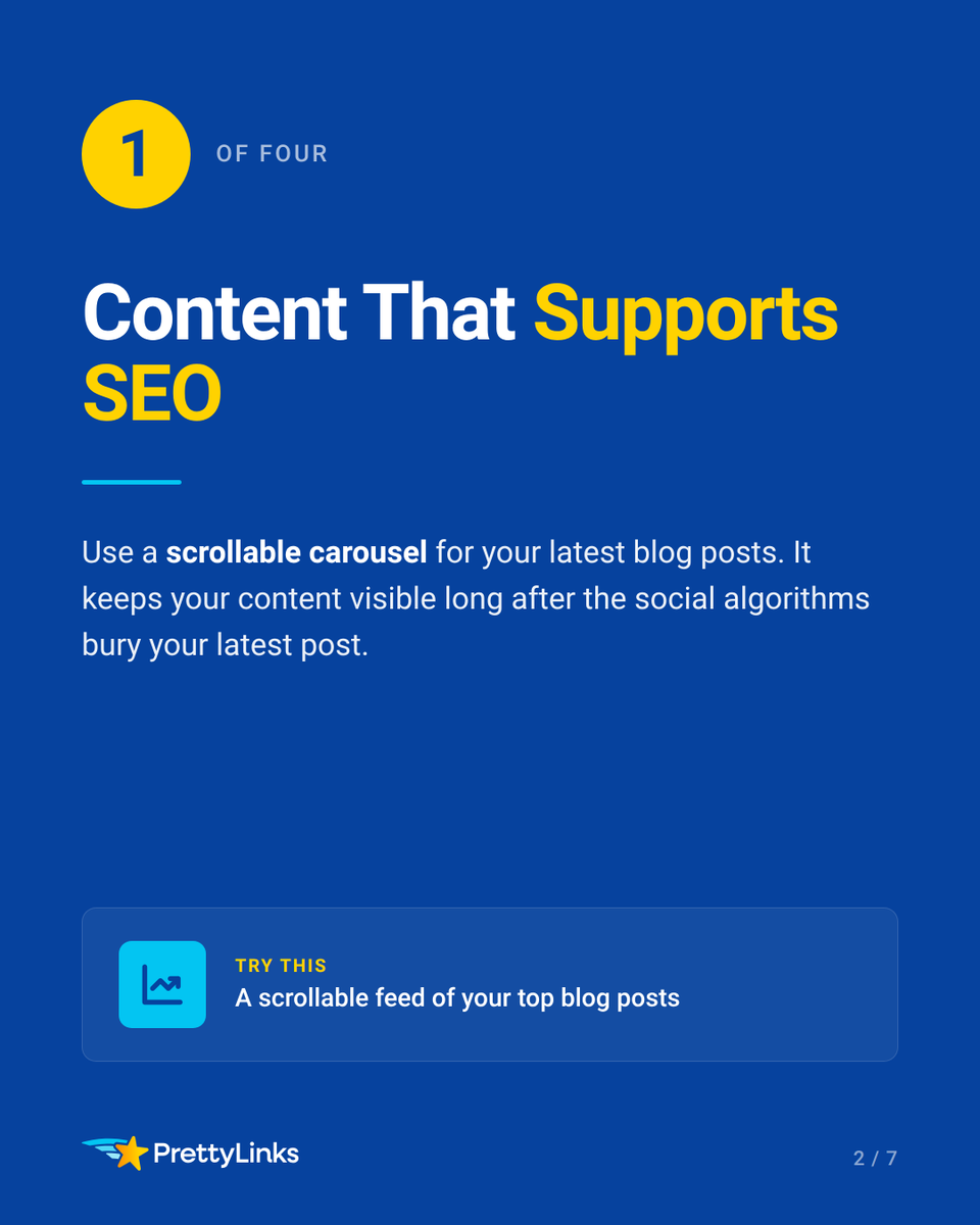 prettylink's tweet photo. 1/2 If your link in bio is just a random list of URLs, you're missing out on serious engagement! 

The secret to a high-converting page is being intentional🎯 https://t.co/L4xnyJBJvG