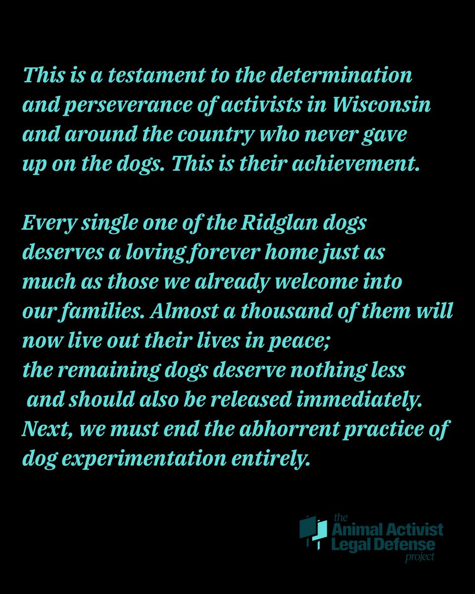 AALDP_DU's tweet image. BREAKING: Ridglan Farms to release almost 1000 dogs to rescue organization!