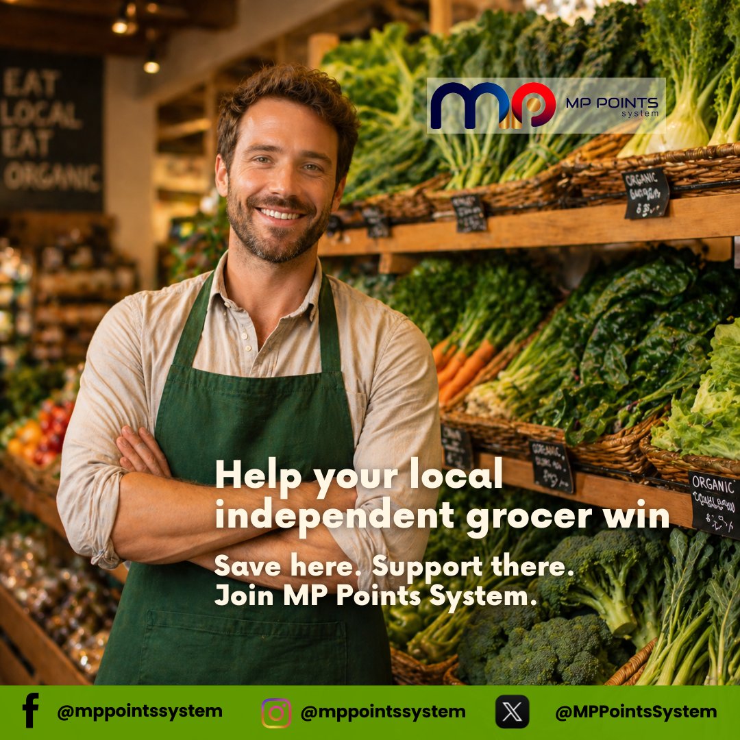 MPPointsSystem's tweet photo. Independent grocers are struggling against big chains. We give them a superpower: a loyalty program that travels globally. Support your local store and feed your family abroad.  

#ShopLocal #MPPoints https://t.co/MxtQwAvgUv