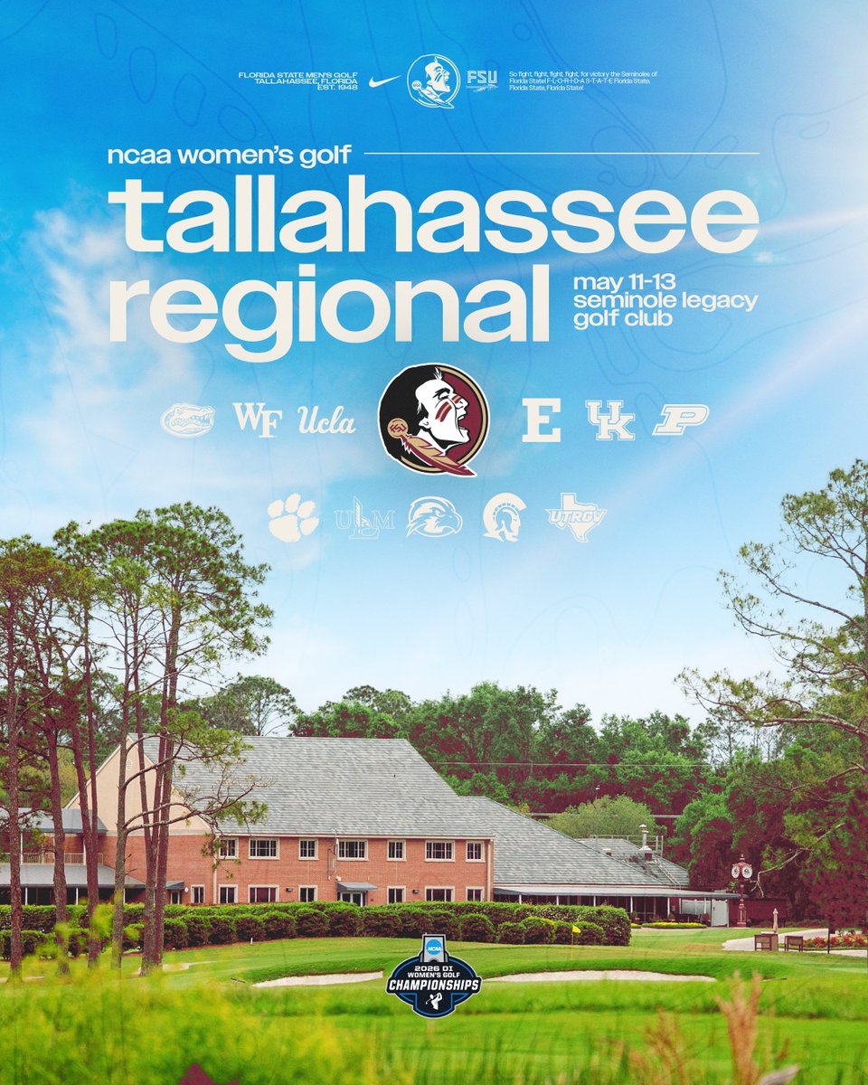 FSUGolf's tweet image. There's no place like 𝗛𝗢𝗠𝗘

The #Noles earned the No. 4 seed in the Tallahassee Regional

📰: noles.co/42zPFAy

#NoleFamily