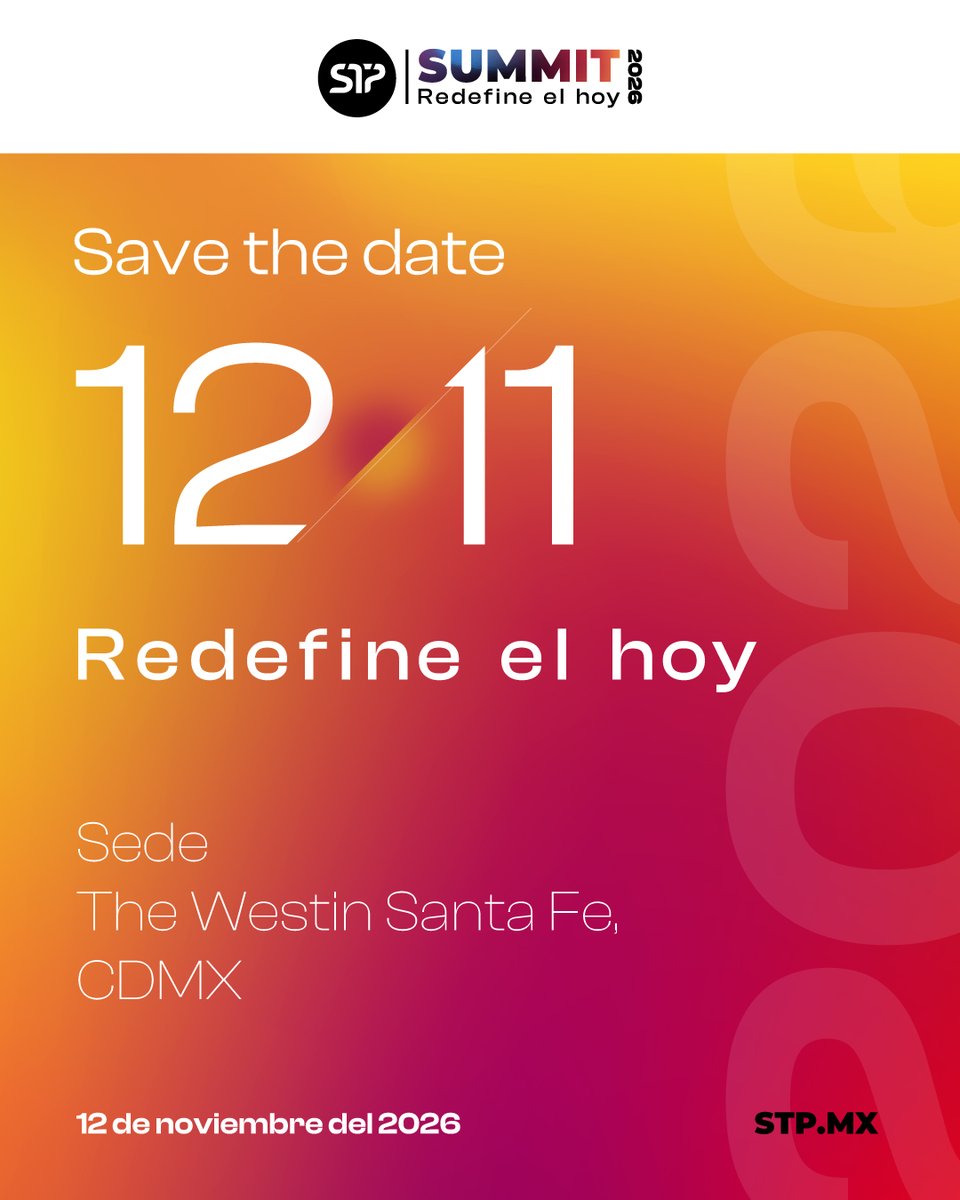 stpfintech's tweet photo. Las conversaciones que transforman la industria empiezan aquí.
STP Summit 2026 ya está en el calendario. 📅

#SaveTheDate https://t.co/AseeJHZDZ6