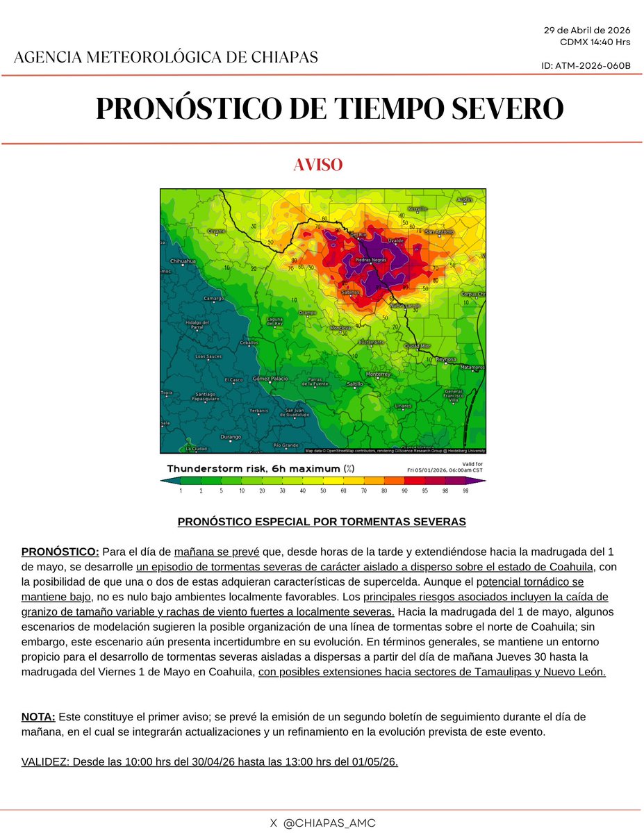 Agencia de Meteorología de Chiapas (AMC). ™ tweet media