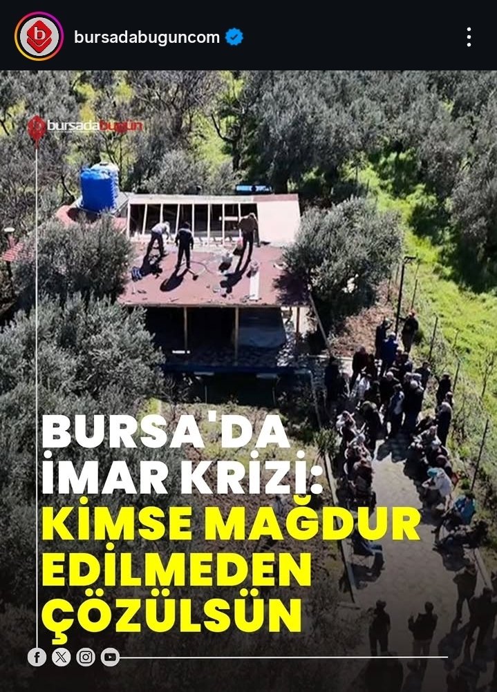 <a href="/iytdernegi/">İMAR YASASINA TAKILANLAR DERNEĞİ TÜRKİYE</a> Bugün “kaçak yapı” denilen birçok yerde devletin verdiği elektrik, su ve doğalgaz aboneliği var.
Bir kurum hizmet veriyor, diğer kurum yıkım kararı alıyor.
Çözüm yıkım değil, kayıt altına alma ve denetimdir.
#YapıKayıtMeclise
#HobiBahçemeDokunma
<a href="/RTErdogan/">Recep Tayyip Erdoğan</a>