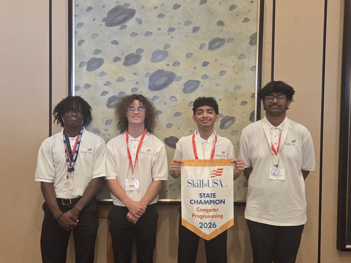 TCTACompSci's tweet photo. Back-to-back State Champions! 🥇 Aditya Gupta (1st) &amp; 🥈 Kartikeya Puttu (2nd) dominated the SkillsUSA Computer Programming competition, solving 5 coding challenges tons of prep. Next stop: Nationals! So proud! 💻🚀 #SkillsUSA #CTEWorks @MikeDaria  @TCSBoardofEd @TCTATuscaloosa https://t.co/egMPcsCeFe