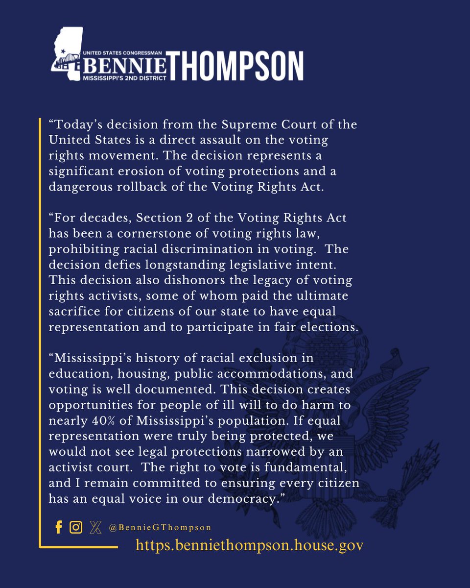Rep. Bennie G. Thompson tweet media