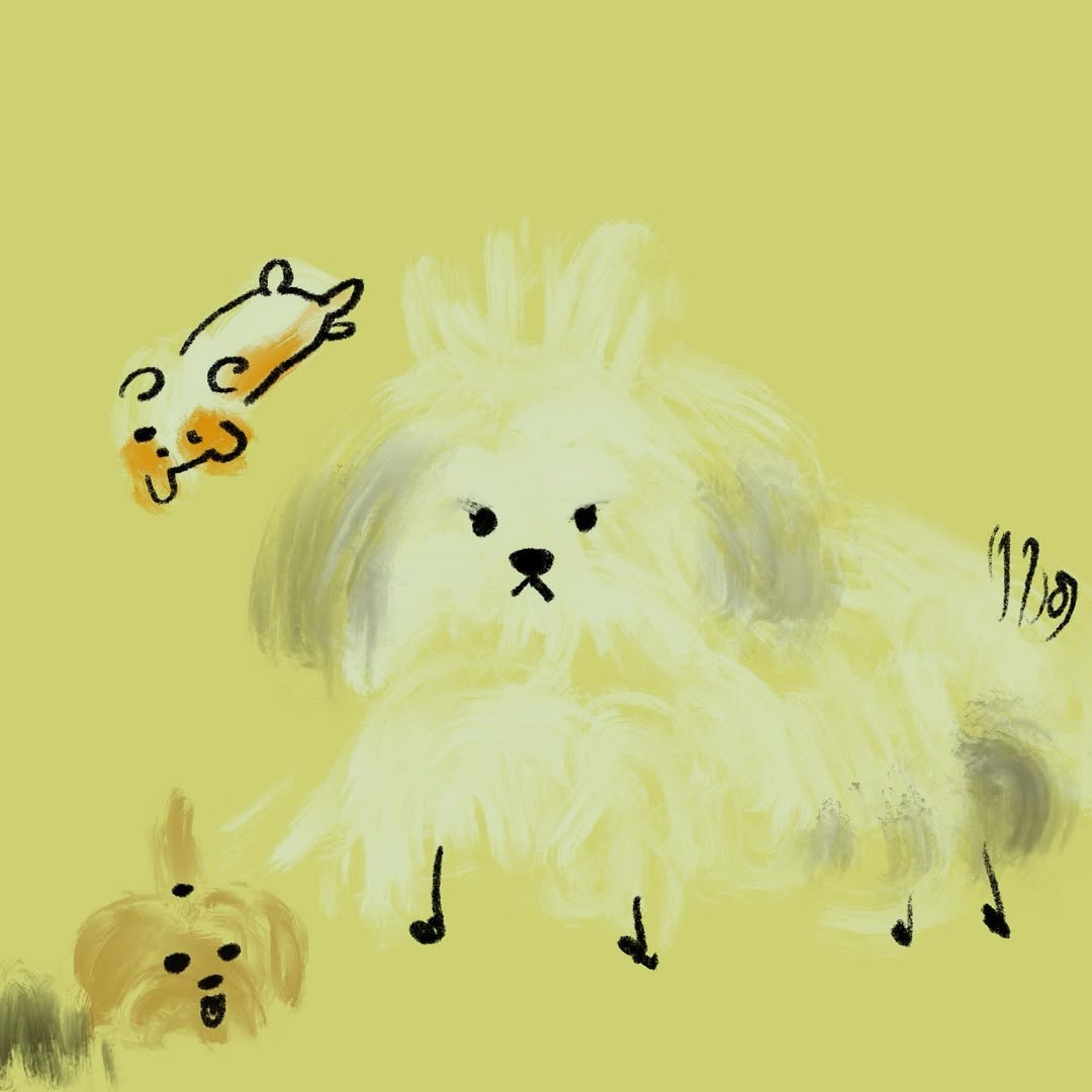 A rabbit hops across the warm grass.