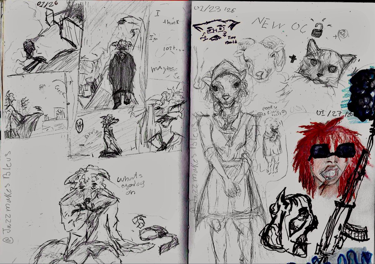 JazzMakesBlues's tweet image. Sketchbook pages 2/10
#traditionalart #sketchbook #sona