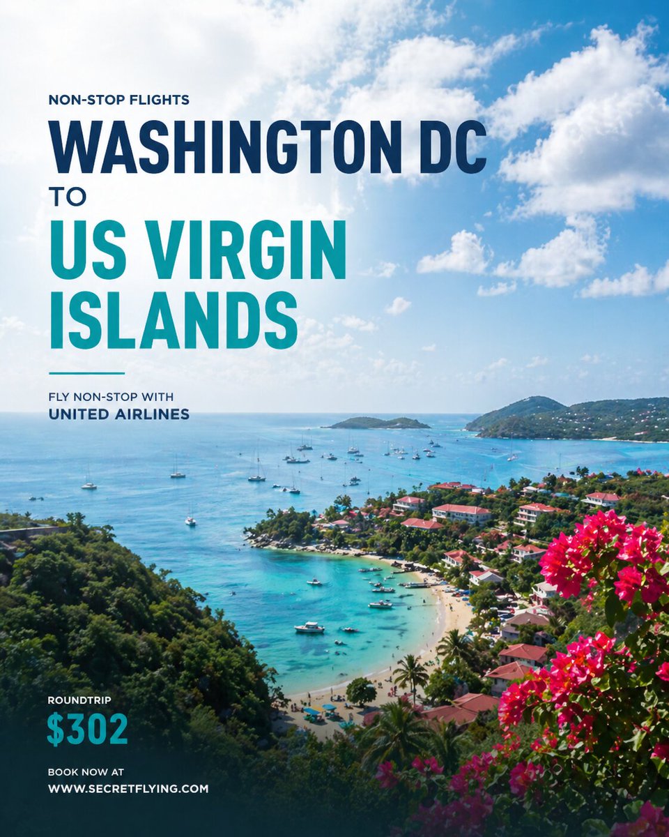 SecretFlying's tweet image. Non-stop from #WashingtonDC to the US Virgin Islands for only $302 roundtrip with United Airlines #Travel

secretflying.com/posts/washingt…