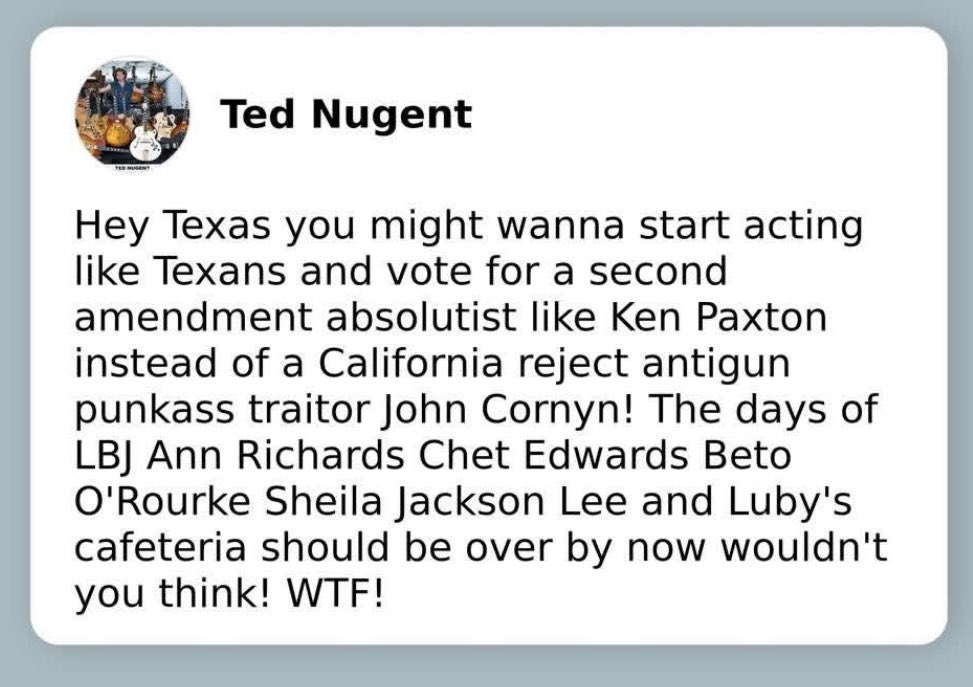 Ted Nugent tweet media