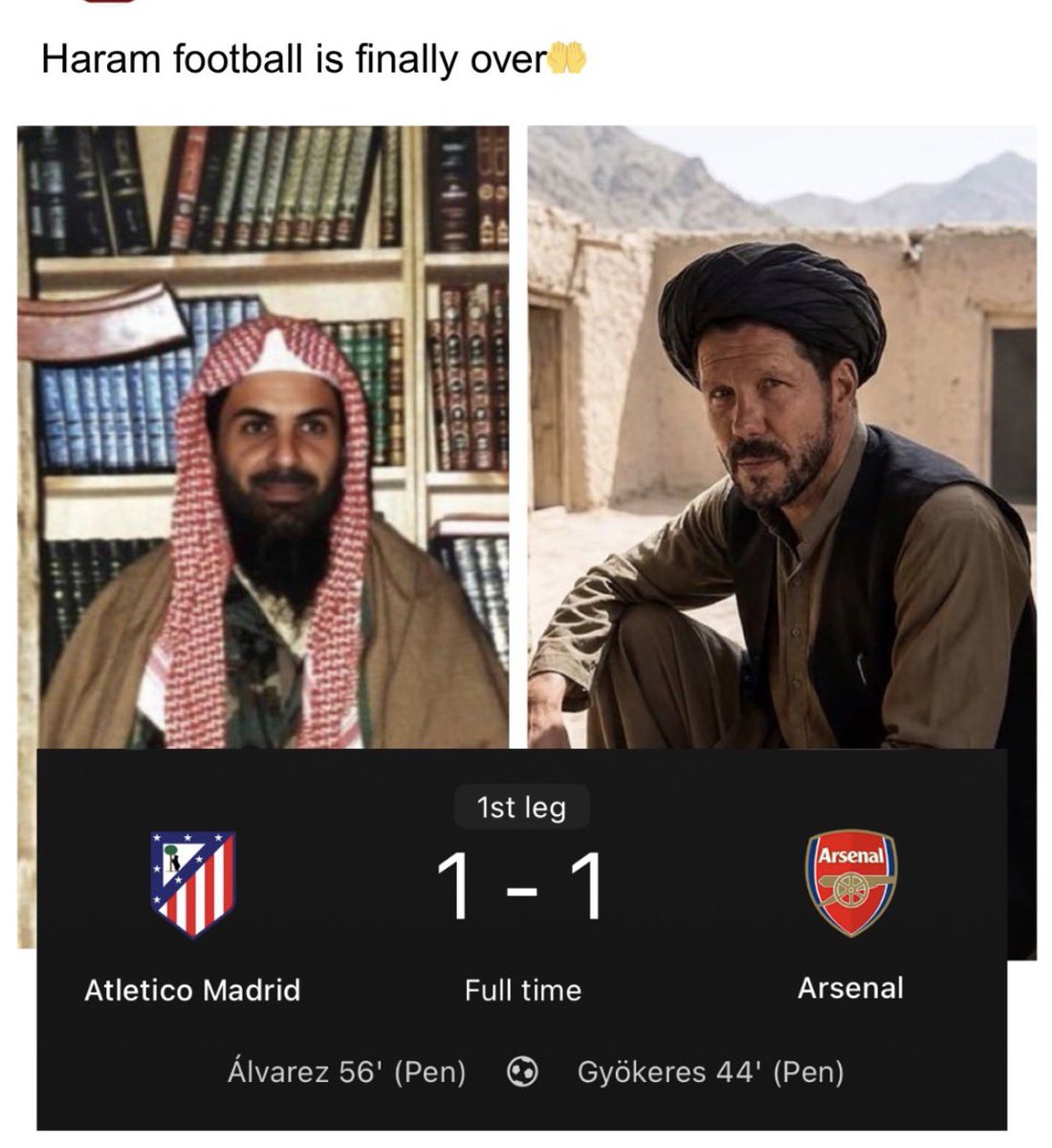 OnlyTeO23's tweet photo. I talk am say this Arsenal and atletico game na bandit game😂😂😅
#Arsenal #Atletico #UCL https://t.co/TknaDeZBAI