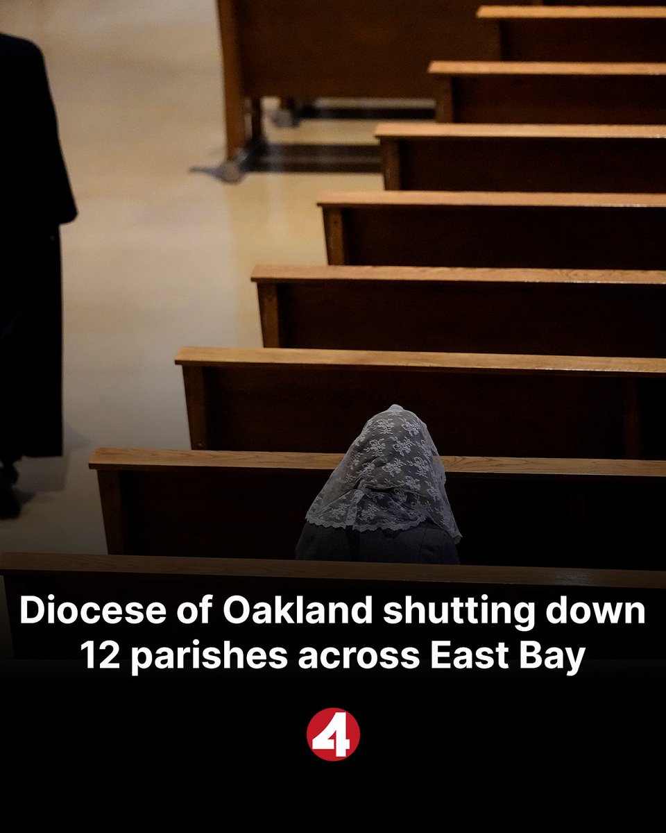 kron4news's tweet photo. A dozen Catholic Churches across the East Bay are closing as the Diocese of Oakland cites issues like an "all-time low of priests."

Story: https://t.co/fyf5n7Ddi1 https://t.co/1mCb3wvwJf