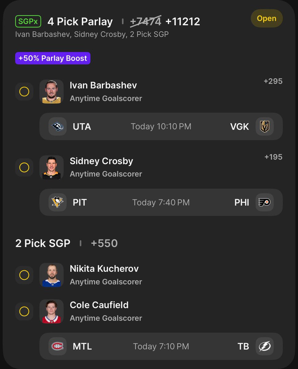 Dk goals tonight 
#nhlx #draftkings
