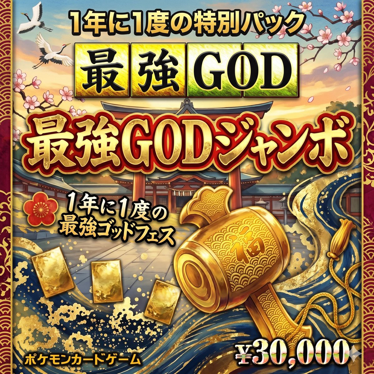 TCGgodtoreka's tweet photo. リポストで毎月末にプレゼント当たるチャンス🎁

🔥販売開始🔥

ポケカ「最強GODジャンボ」販売開始🔥
未開封商BOXと高レアリティカードが確定封入！

↓ご購入はこちら↓
https://t.co/6Of5Vv20Zt https://t.co/03DqhUPk74