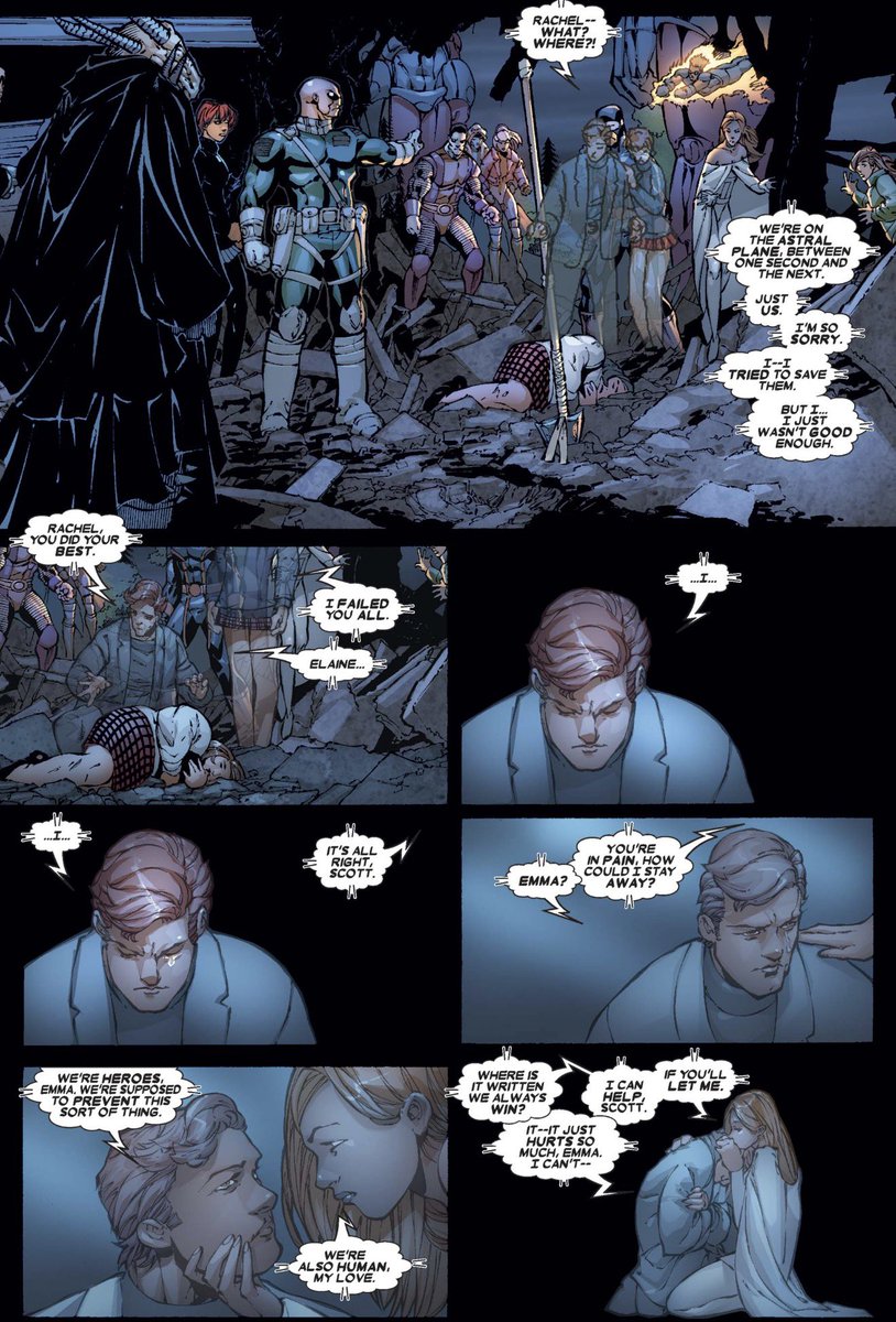 Emma comforting Scott while he grieves the loss of the Greys is one of my favorite Scemma moments.

“You’re in pain. How could I stay away? We’re human, my love. Where is it written we always win? I can help, Scott. If you’ll let me.”